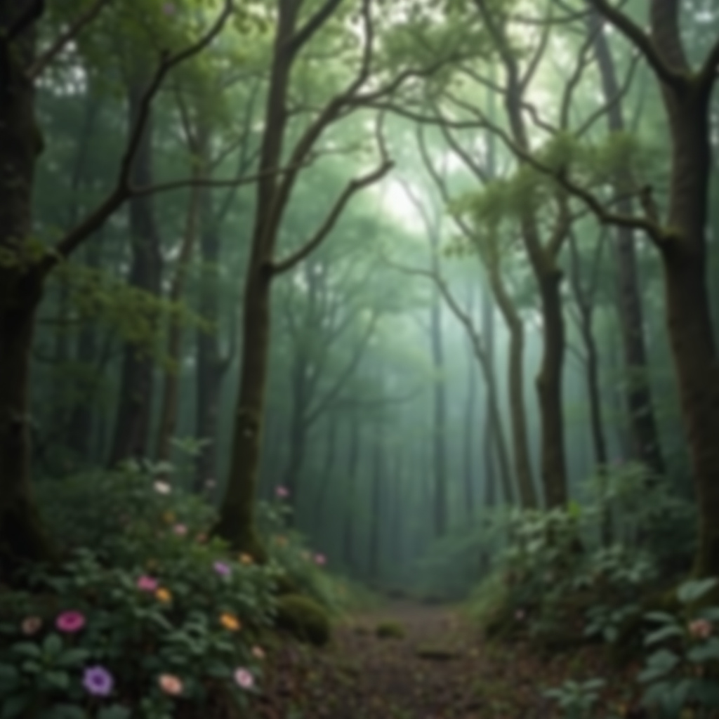 Deep fairy forest background